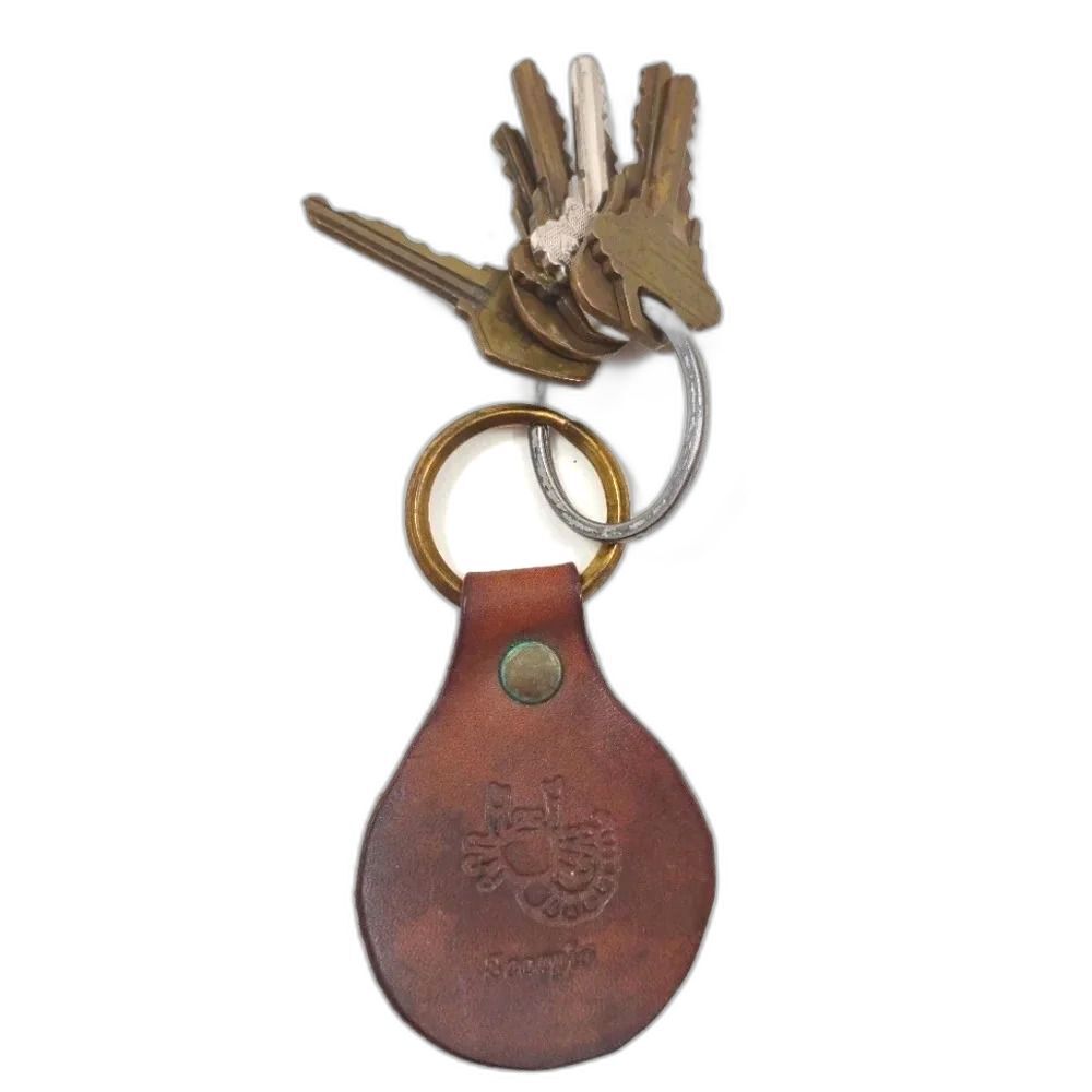 Scorpio Leather Key Ring with Vintage Brass Keys and Metal keys